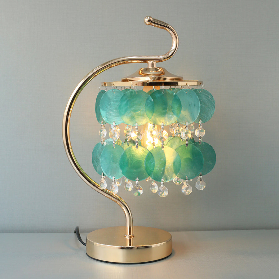 Mother Of Pearls Green Hanging Disks Table Lamp(Pair) for bedrooms
