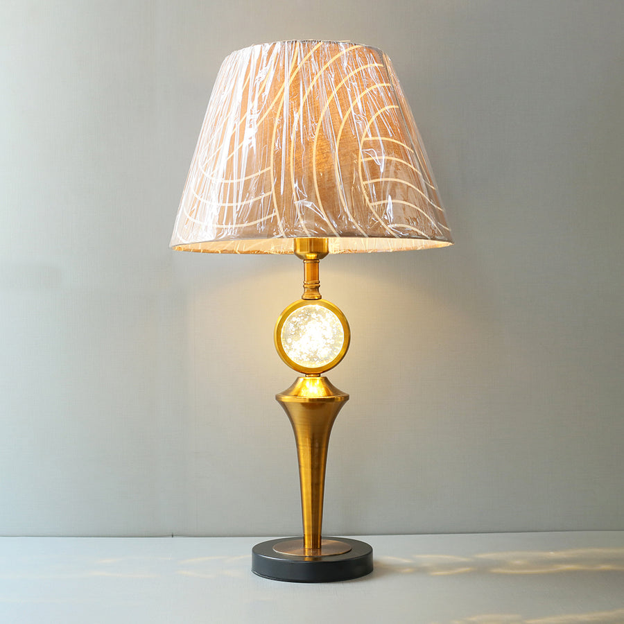 Metal 6001+Cone GB Crystal Table Lamp (Pair) for bedrooms