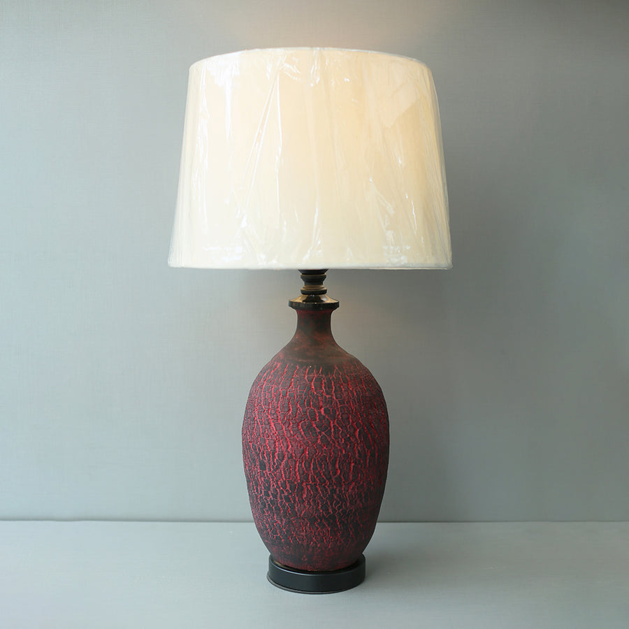 Rustic Bottle Red & Black Texture Table Lamps (Pair) for bedrooms