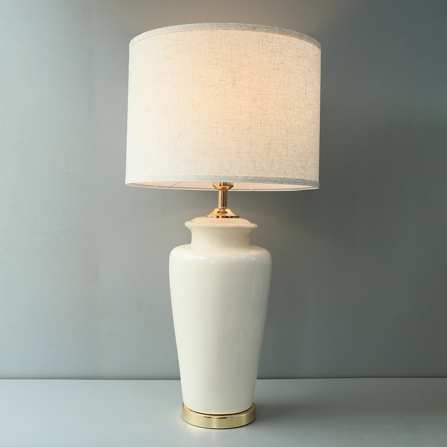 Ceramic Wain Off White Color Lounge Lamp (Pair) for bedrooms