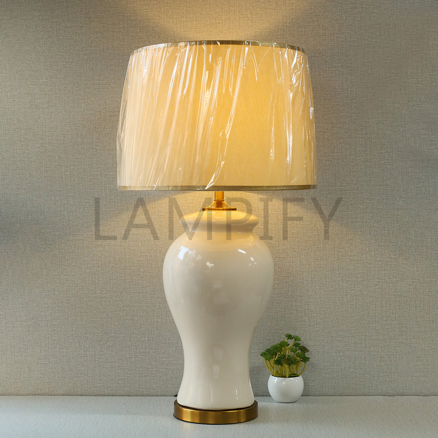 Ceramic Raisaim Off White Lounge Table lamps (Pair) for bedrooms