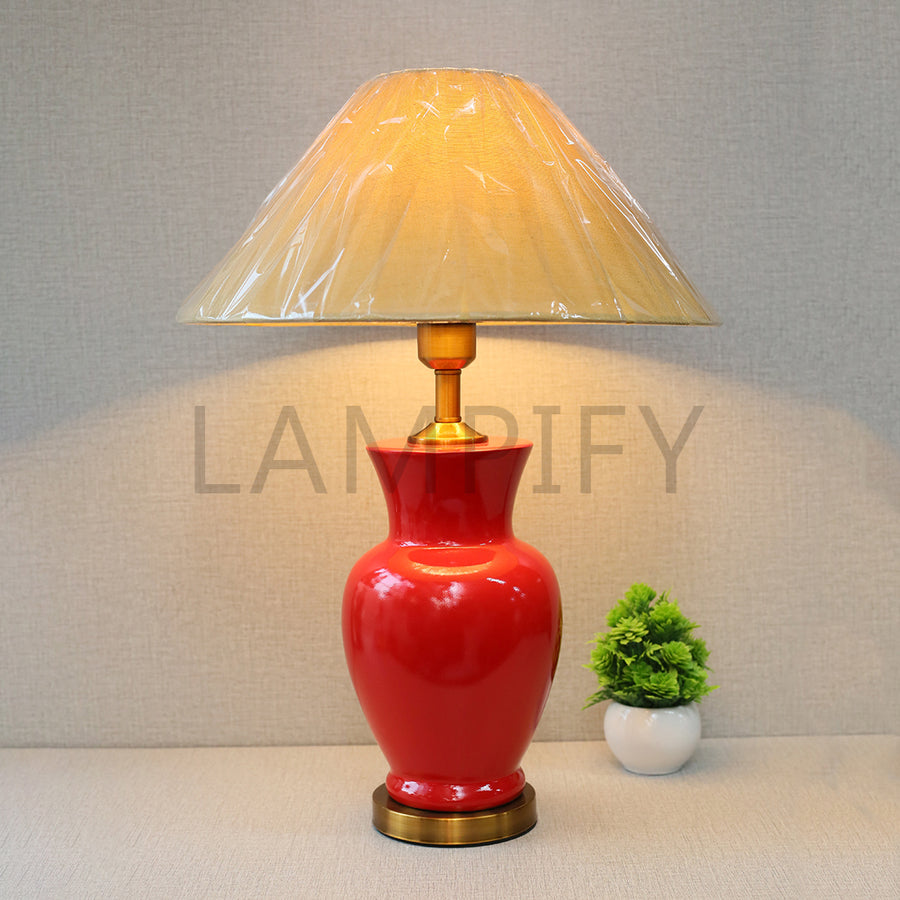 Ceramic B.Jar Medium Red Chili Table lamps (Pair) for bedrooms