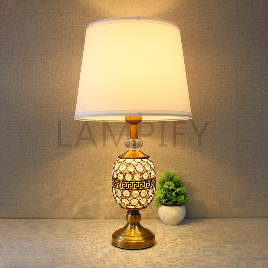 Metal Beads Oval Double Light GB Table lamps (Pair) for bedrooms
