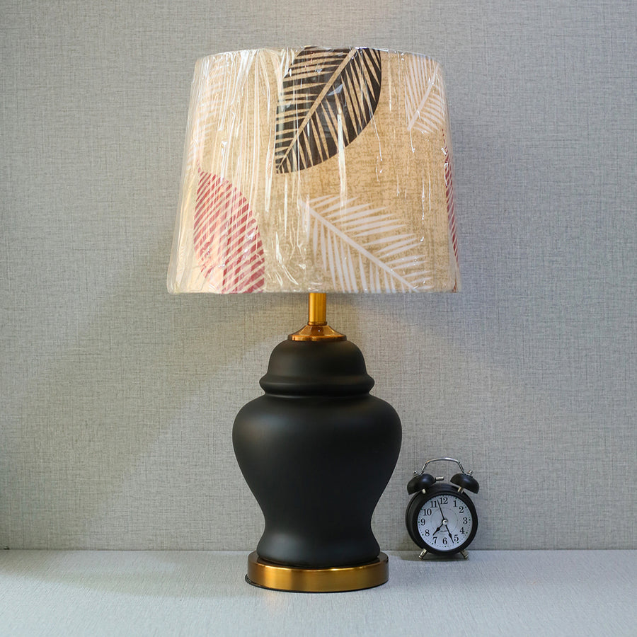 Ceramic Bell Shape Matt Black Table Lamp(Pair) for bedrooms