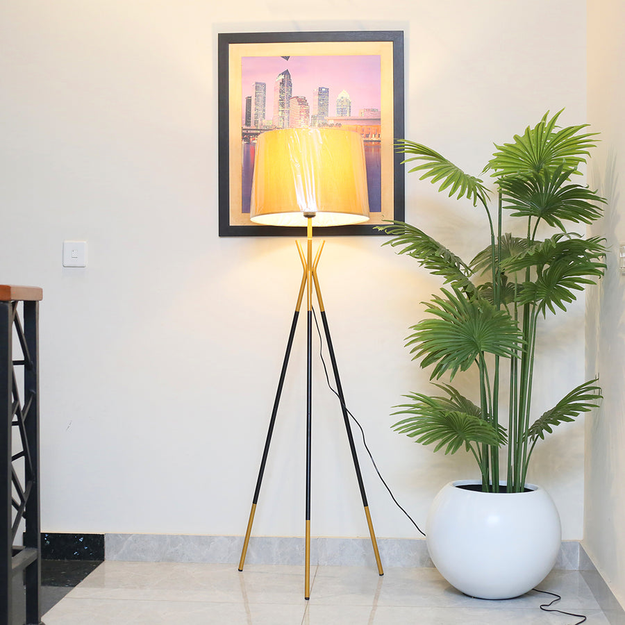 Metal Tripod Golden & Black Floor Lamp (Each) for living rooms