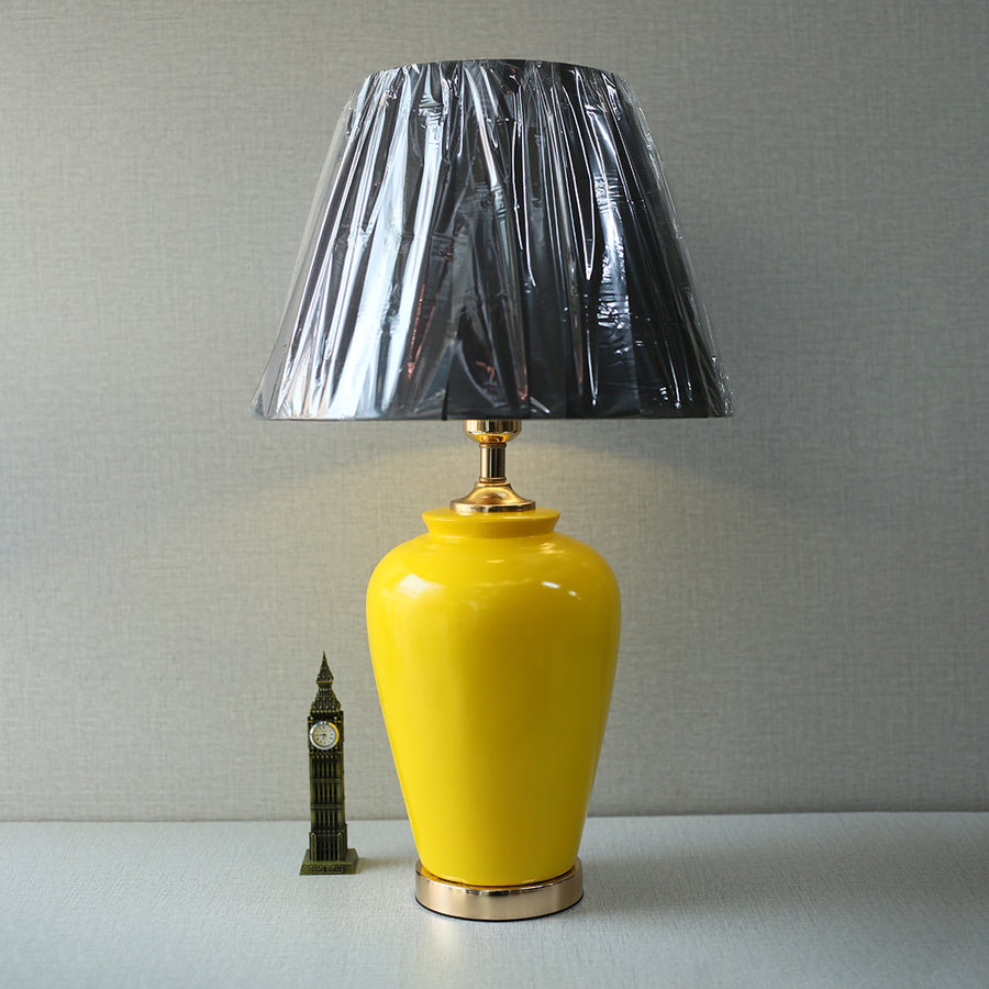 Ceramic Jar Yellow Medium Table Lamps (Pair) for bedrooms