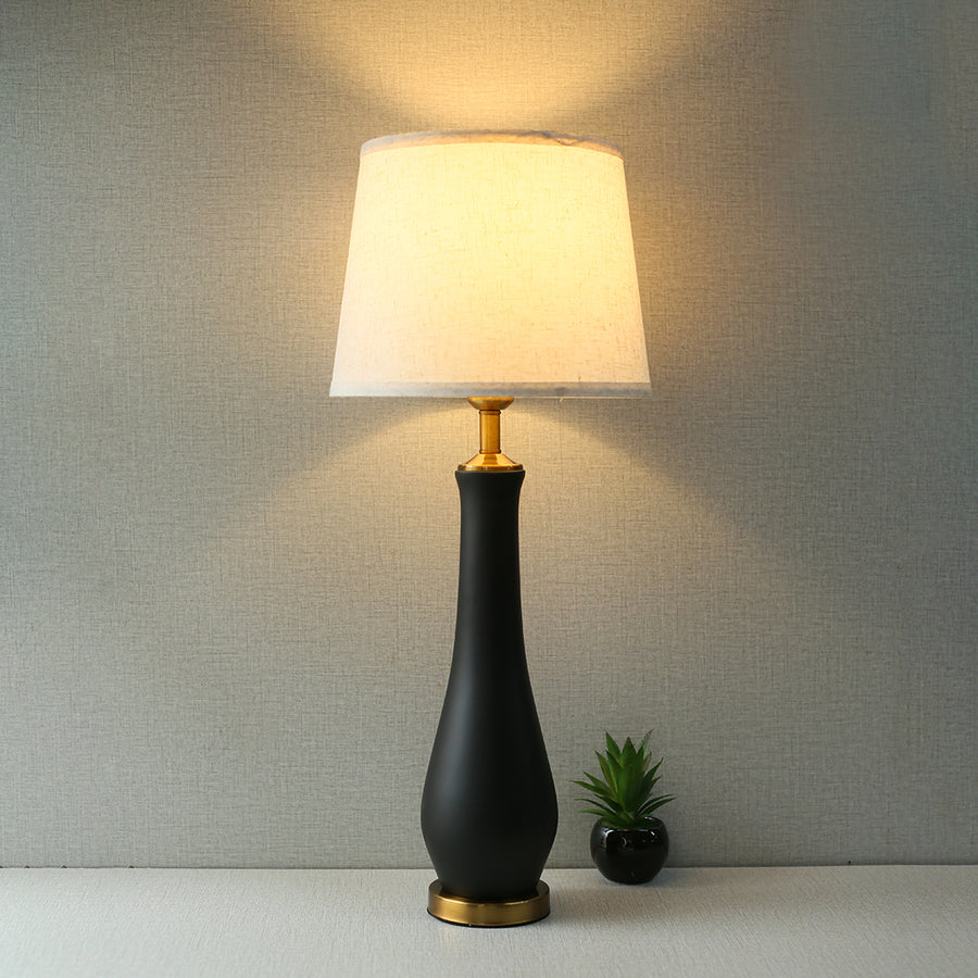 Ceramic Long Neck Black Table Lamp (Pair) for bedrooms