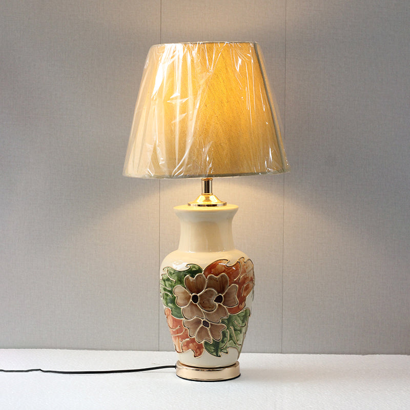 Ceramic B.Jar Floral Medium Lamps(Pair) for bedrooms