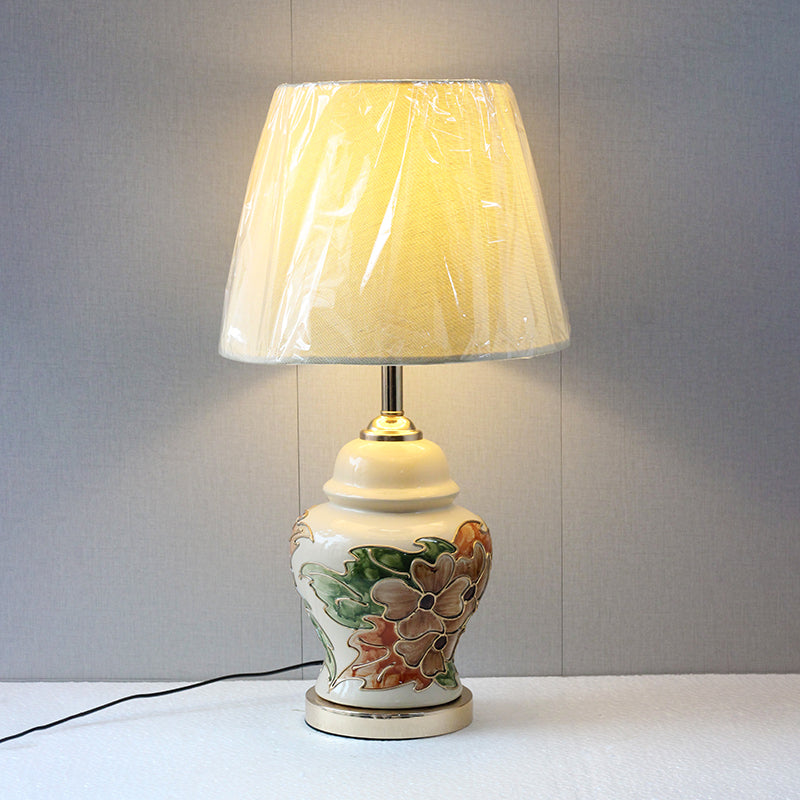 Ceramic Bell Floral Table Lamp (Pair) for bedrooms