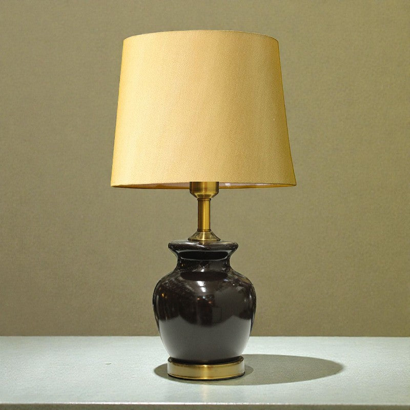 Ceramic Fancy GR Brown Small Table Lamps (Pair) for bedrooms