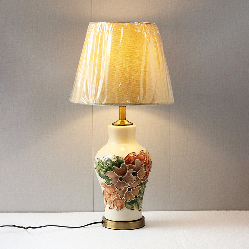 Ceramic Raim Floral Handpainted Medium Table Lamps(Pair) for bedrooms