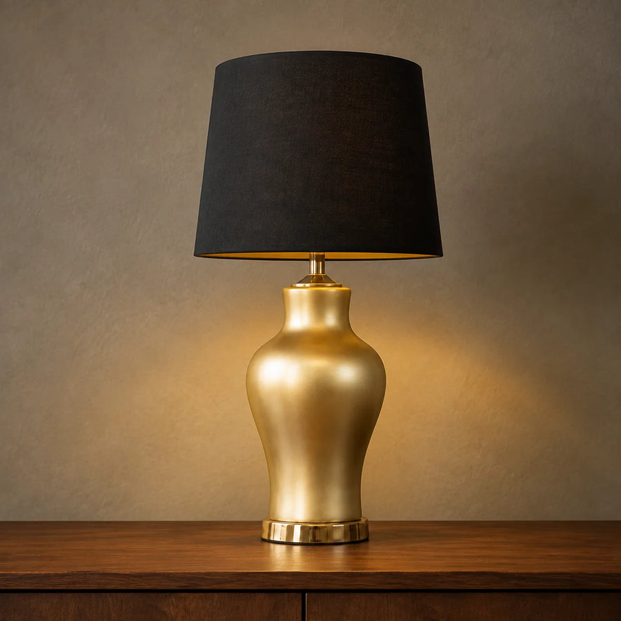 Ceramic Raim Golden Medium Table Lamps(Pair)