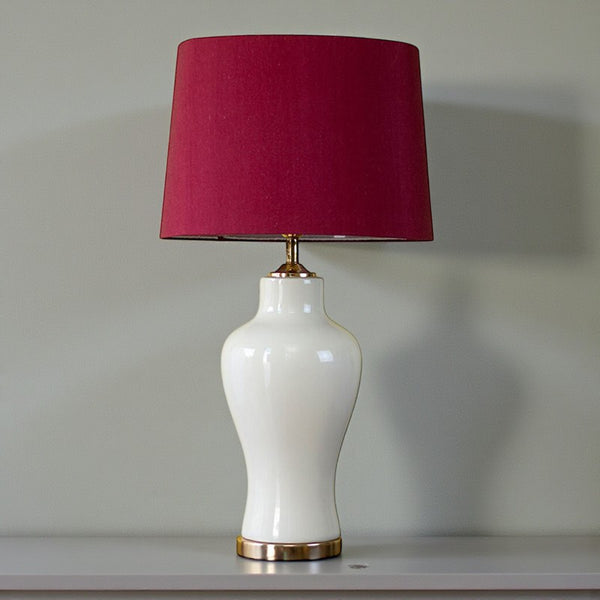 Ceramic Raim Plain Off White Lounge Lamps(pair) for bedrooms