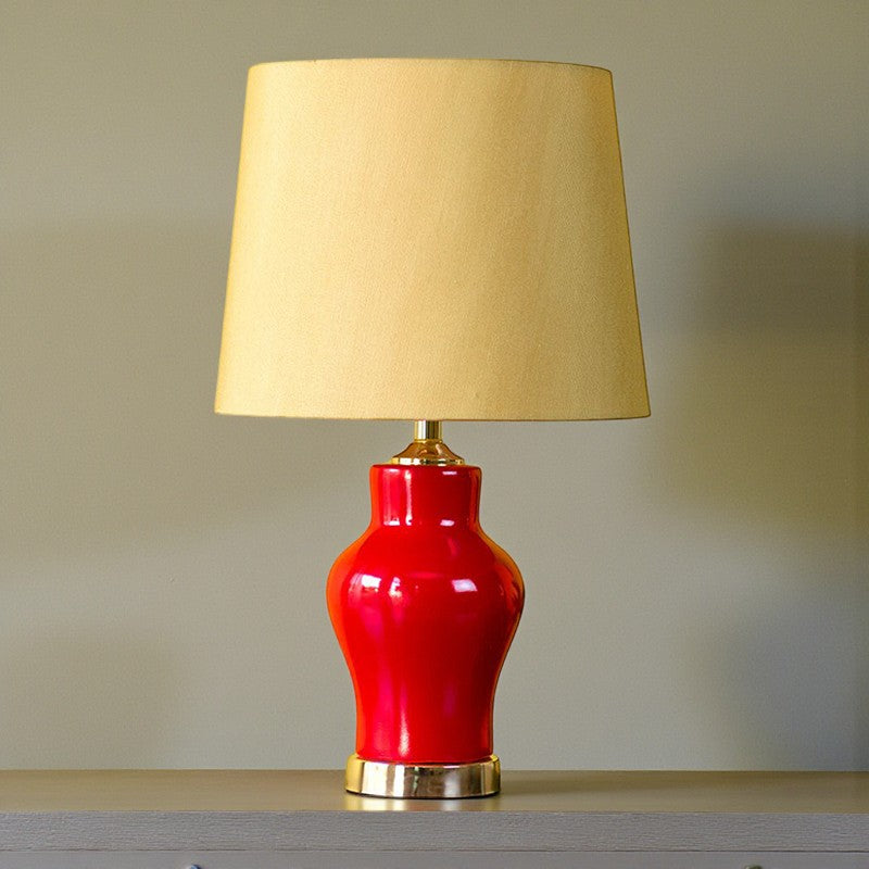 Ceramic Raim Small Red (Pair) Table Lamp for bedrooms