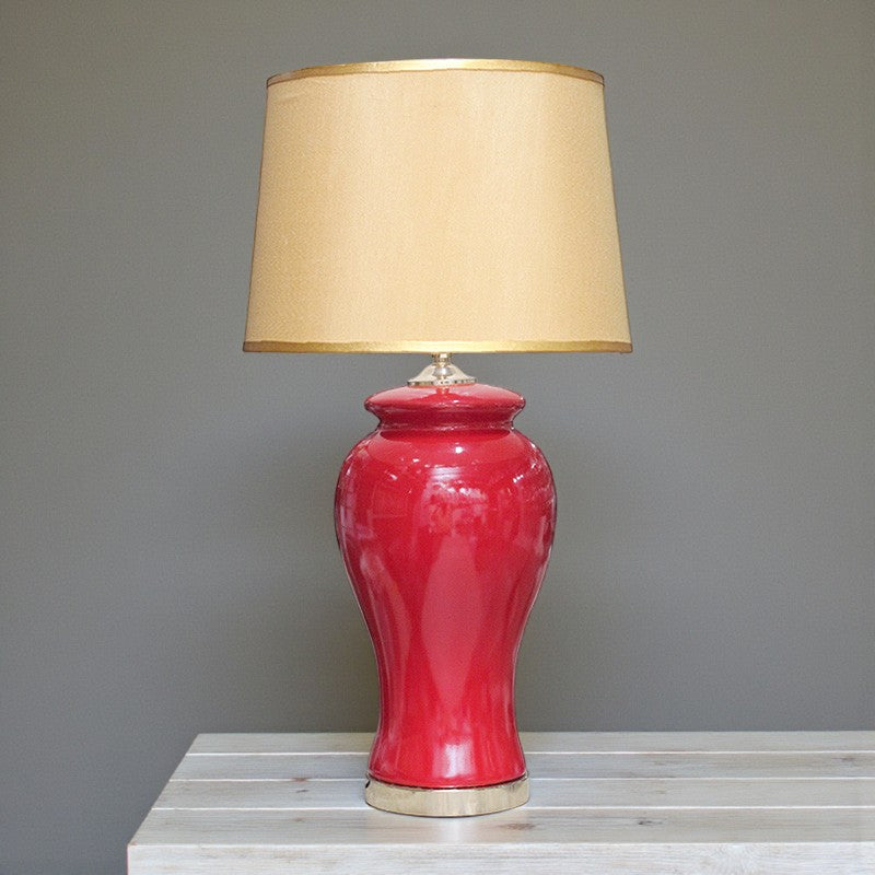 Ceramic raisaim red Lounge table lamps (Pair) for bedrooms