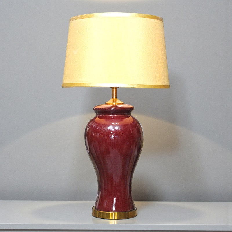 Ceramic Res’saim Maroon Large Table Lamps(Pair) for bedrooms