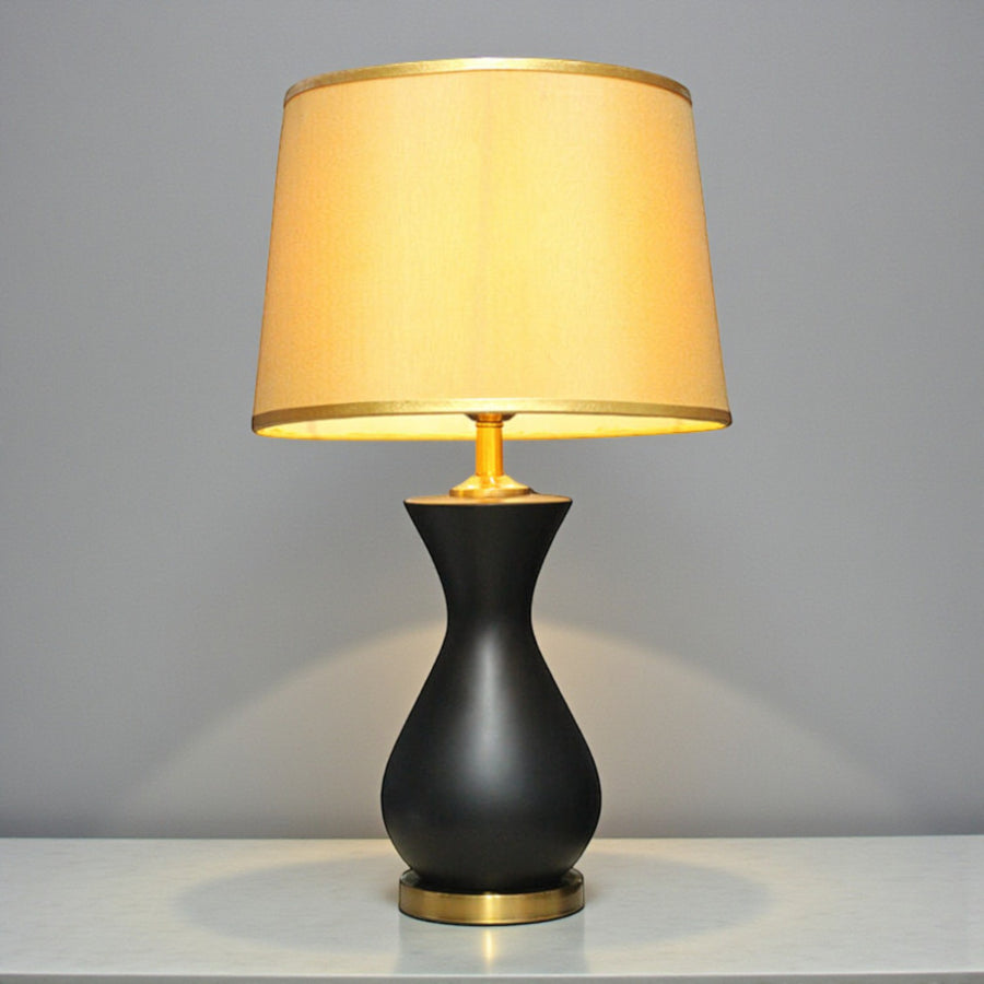 Ceramic Surahi Matt Black Table lamps (Pair) for bedrooms