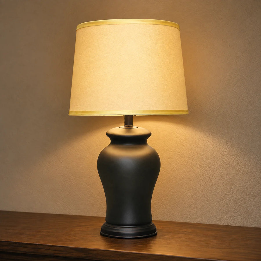 Ceramic Reshaim Matt Black Small Lamps(Pair)