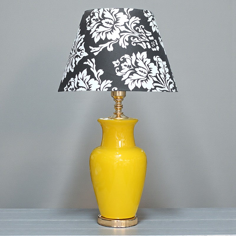 Ceramic B.Jar Medium Yellow(Pair) Table Lamp for bedrooms