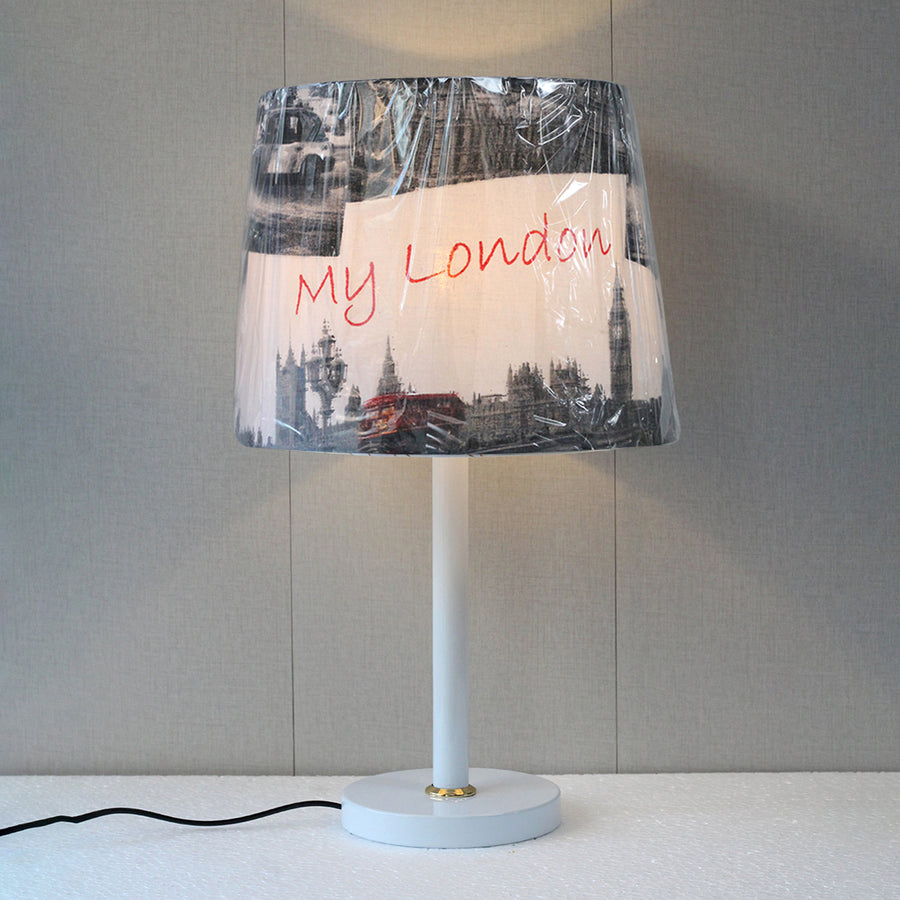 Ikea Style White With Printed Shades Table Lamp (Pair) for bedrooms