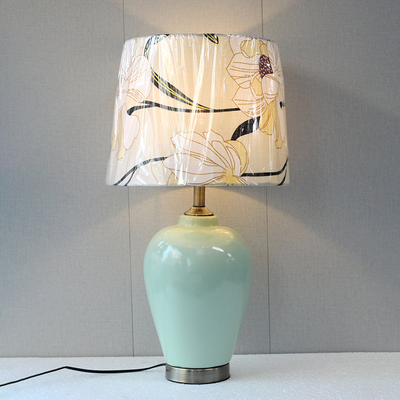 Ceramic Karc With Printed Shades Jar(Pair) Table Lamp for bedrooms