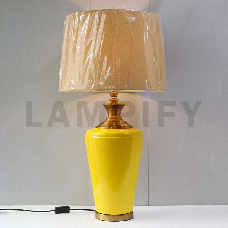 Ceramic Model 18504 Yellow Large Table Lamp (Pair) for bedrooms