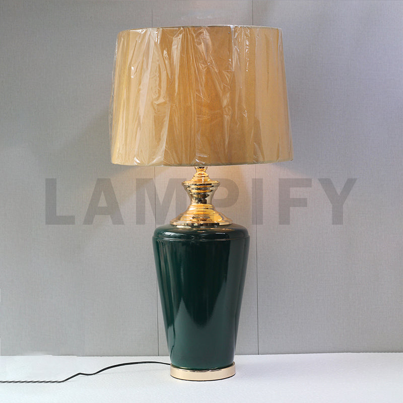 Ceramic Model 18504 Bottle Green Large Table Lamp (Pair) for bedrooms
