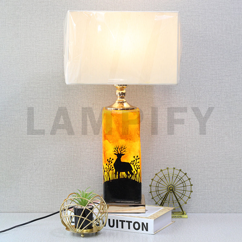 Camel Skin Vertical box 02 Table Lamps (Pair) for bedrooms