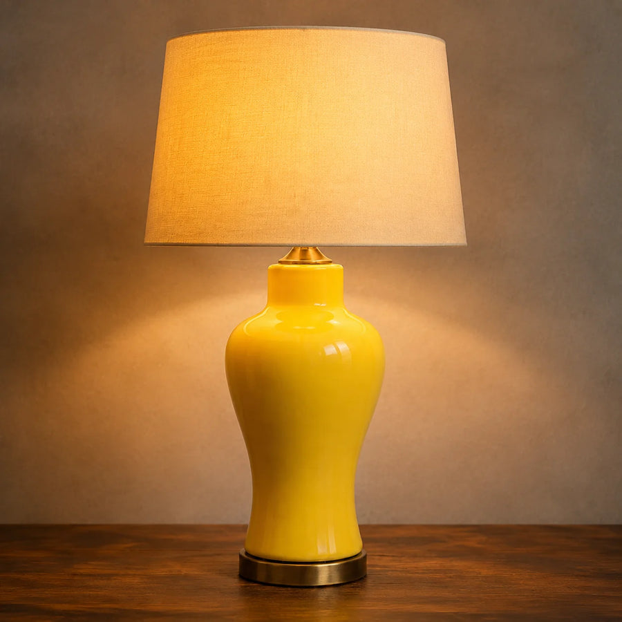 Ceramic Raim Yellow Lounge Lamp(Pair)
