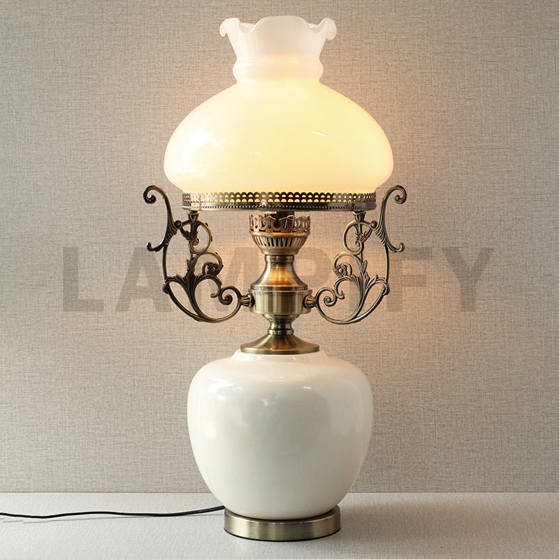Ceramic 2425 Off White With Chimney Table Lamps (Each) for bedrooms