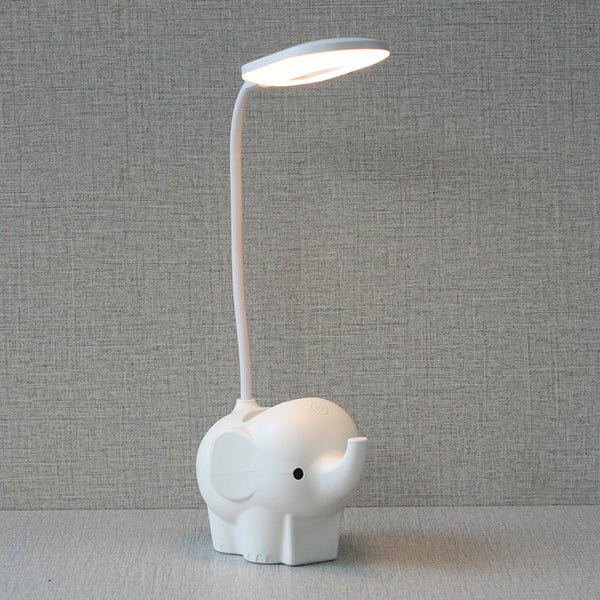 Elephant Study Lamp with Pen Holder Model 6101. (White) for bedrooms