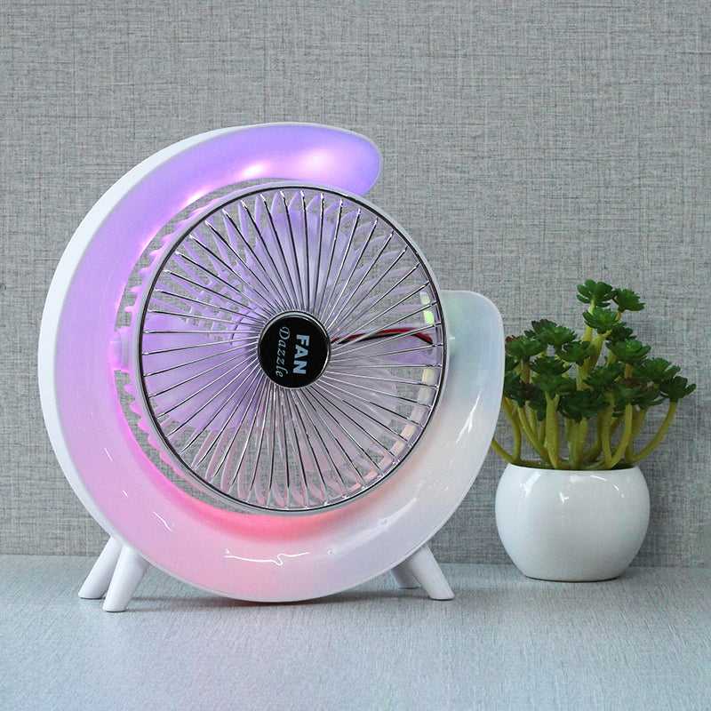 Colorful Desktop Fan with RGB. Table Lamp for bedrooms