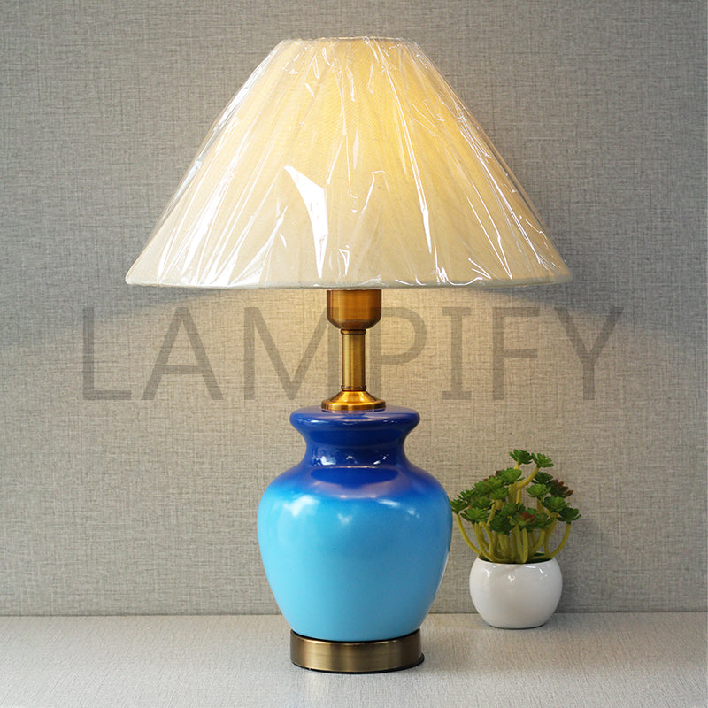 Ceramic G.R Small Blue Tone Table Lamps (Pair) for bedrooms
