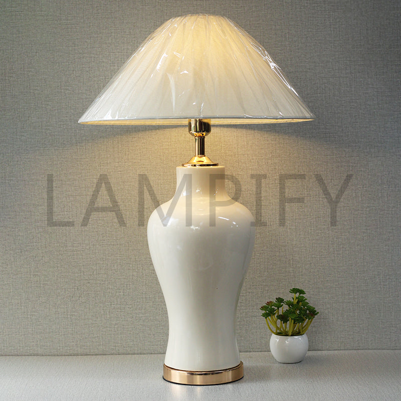 Ceramic Raim Plain Off-White Lounge Lamps (pair) for bedrooms