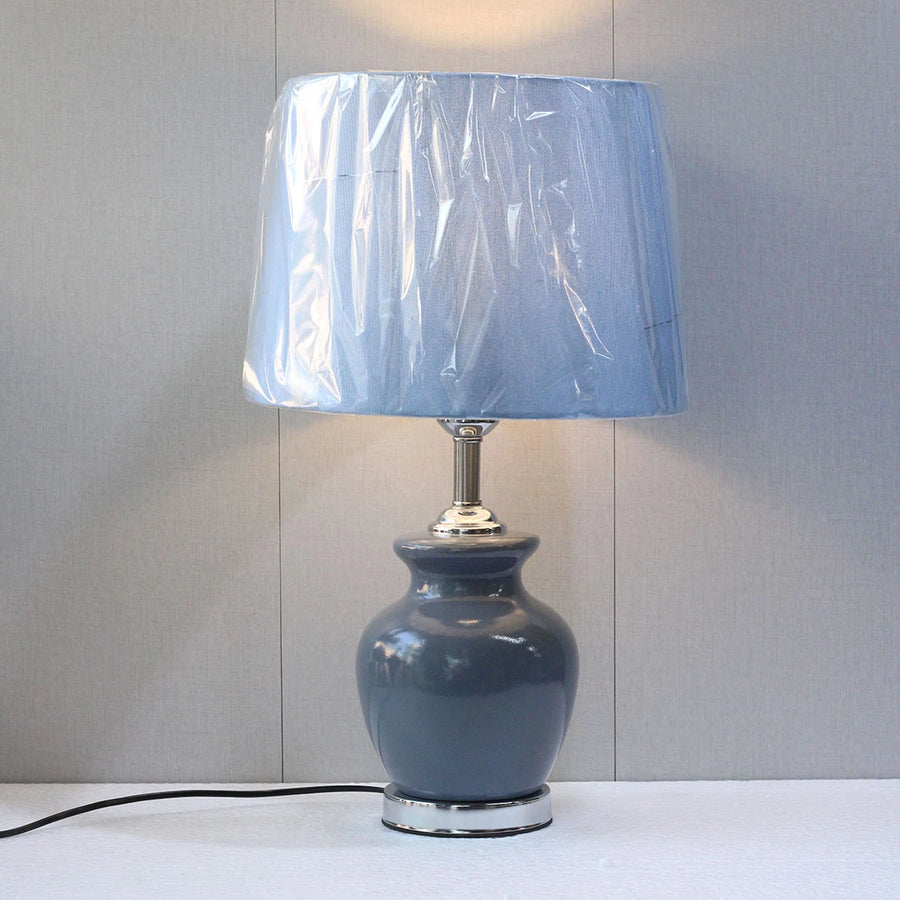 Ceramic Surahi Grey Small Lamps(Pair) for bedrooms