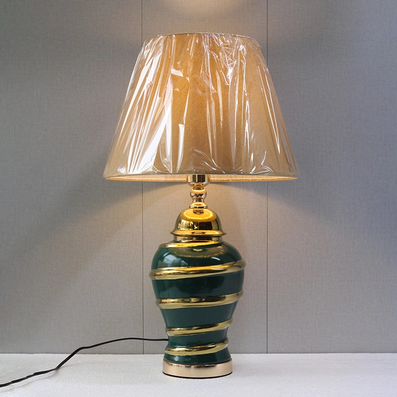 Ceramic Imported Model 983 Green Table Lamp Small (pair) for bedrooms