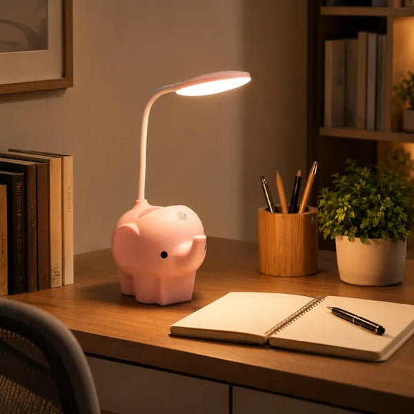 Elephant Study Lamp with Pen Holder
