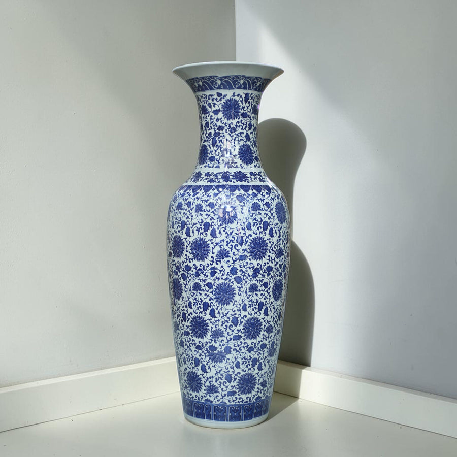 Porcelain Blue Pottery Floor Vase 01 (Each) Delivery Only For LHR,ISB for living rooms