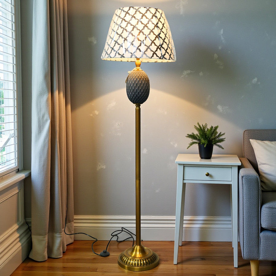 Rustic Black Glass H03 Corner Floor Lamp (Each) for living rooms