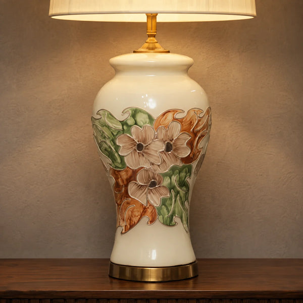Ceramic HP Resaim Floral Lounge Lamps(Pair)