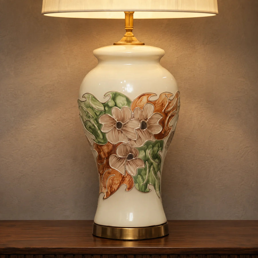 Ceramic HP Resaim Floral Lounge Lamps(Pair)