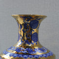 Bluepottry W 1371 Blue&Gold Surahi Jaar Vase (Each) Table Lamp for living rooms