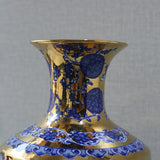 Bluepottry W 1371 Blue&Gold Surahi Jaar Vase (Each) Table Lamp for living rooms
