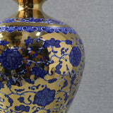 Bluepottry P 1368 Blue&Gold Small Neck Vase (Each) Table Lamp for living rooms