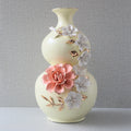 Porcelain Handmade Flower Bottle Cream K1364 large (Each) Table Lamp for living rooms