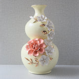 Porcelain Handmade Flower Bottle Cream K1364 large (Each) Table Lamp for living rooms
