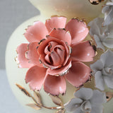 Porcelain Handmade Flower Bottle Cream K1364 large (Each) Table Lamp for living rooms