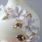 Porcelain Handmade Flower Bottle Cream K1364 large (Each) Table Lamp for living rooms