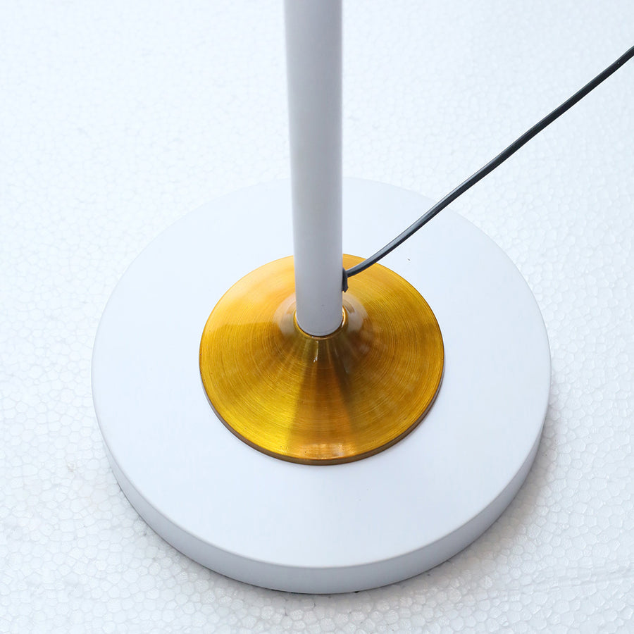 Metal Plain White Floor Lamp with Brass Plate (Each) for living rooms