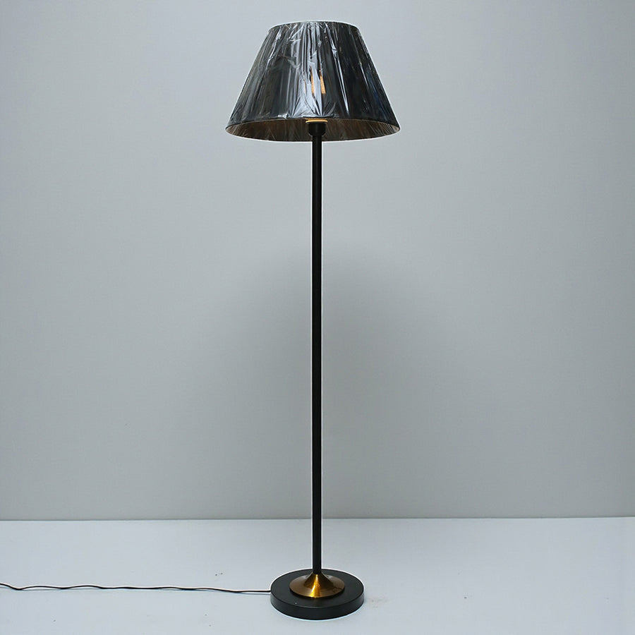 Metal Plain Black Floor Lamp with Brass Plate (Each) for living rooms